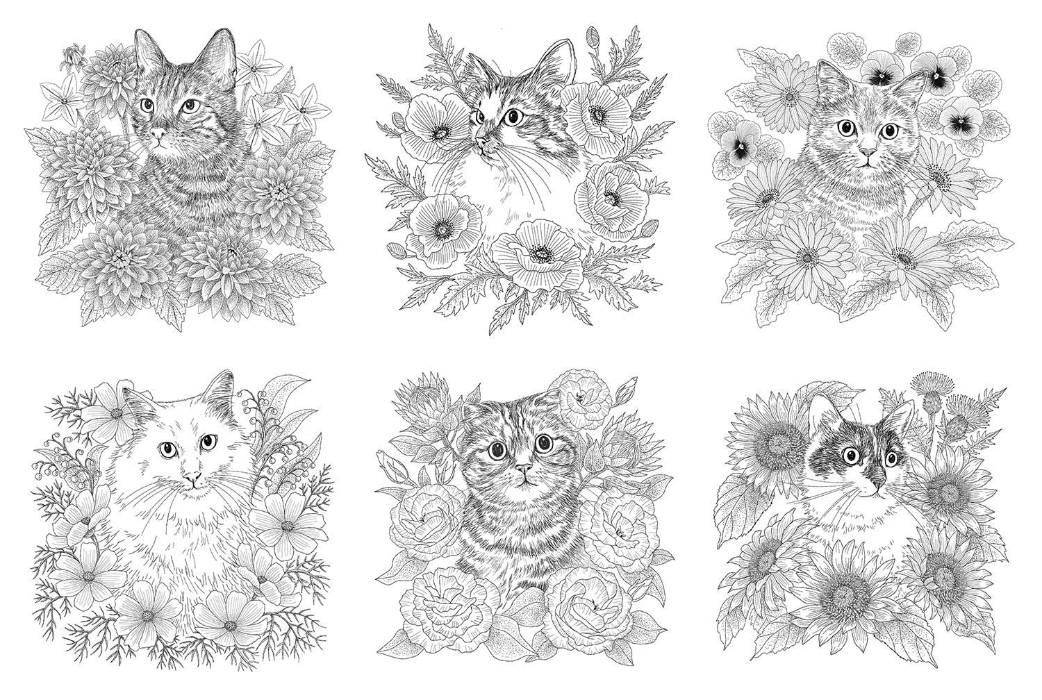 お花と猫イラスト365cat.art
