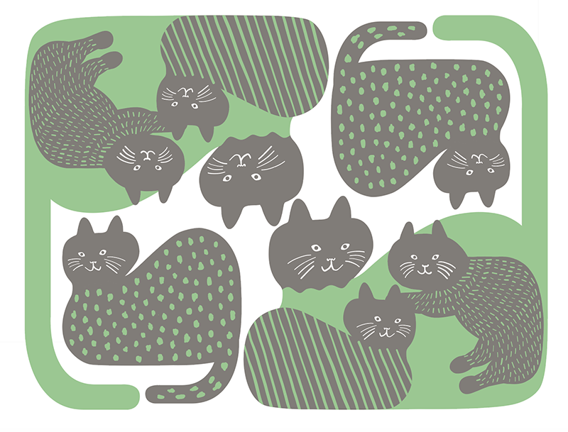 景色 植物 動物のおしゃれな北欧ポップデザイン イラスト 柄 景色 植物 動物のおしゃれな北欧ポップデザイン イラスト 柄