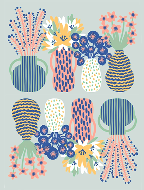 花北欧ポップイラスト