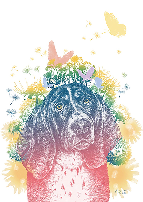 犬おしゃれイラスト