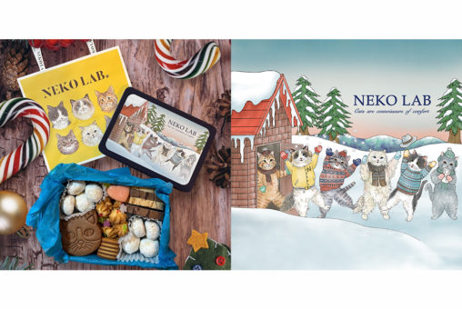 NEKO LAB 2025冬限定クッキー缶イラスト by 365Cat.Art