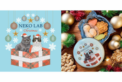 NEKO LAB 2025クリスマス限定クッキー缶イラスト by 365Cat.Art